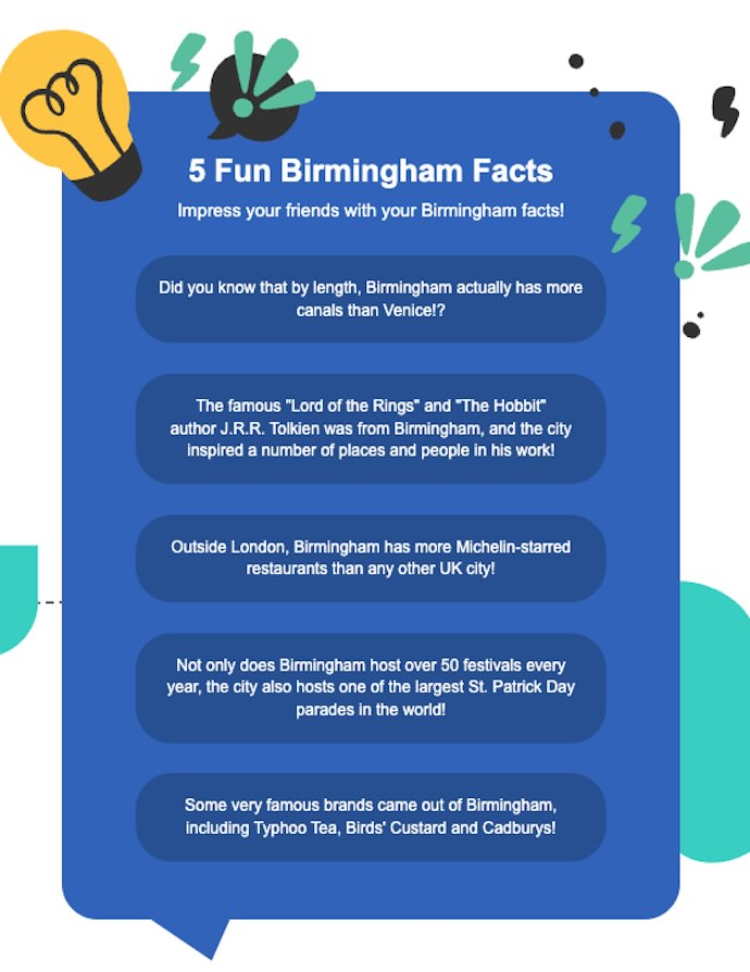 fun facts about Birmingham , England