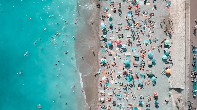 busy beach