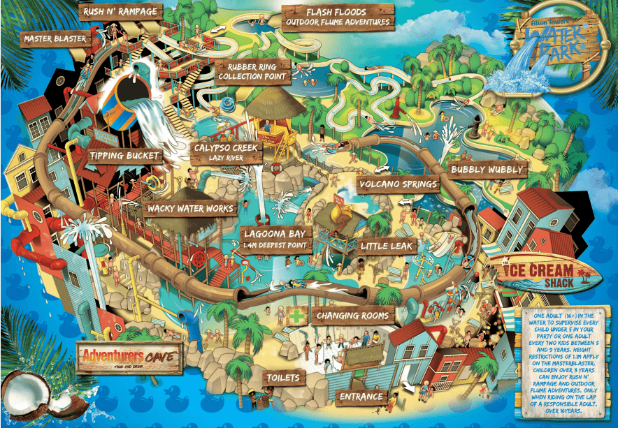 alton towers water park map