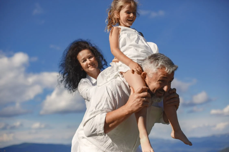 grandparents play with kids