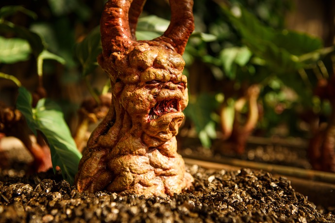 model monster in greenhouse