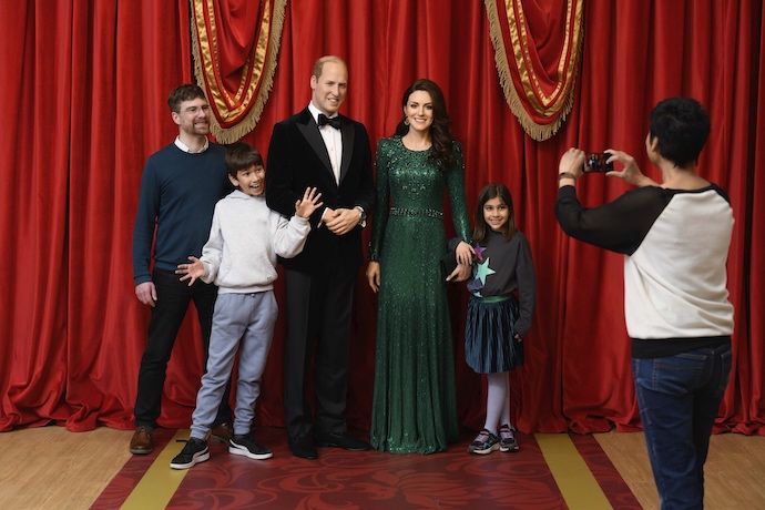 family interact with the royals