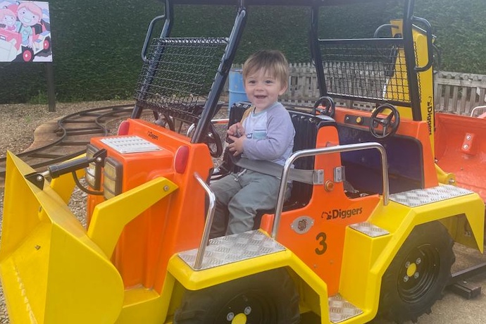 boy In JCB truck