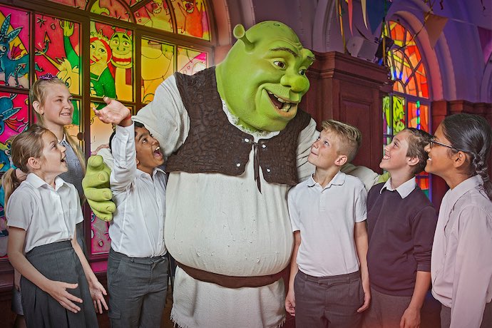 school group at Shrek Adventure