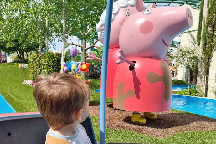 up close next to Peppa Pig