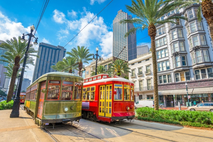 New Orleans, Louisiana, USA street cars